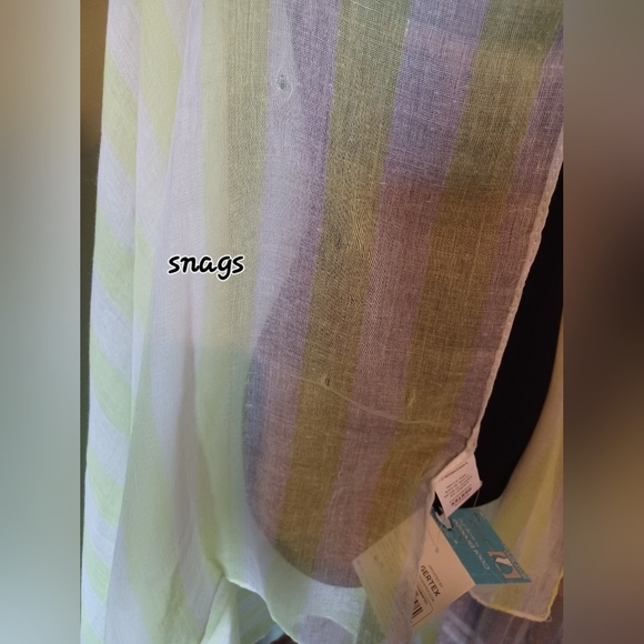 A Cool Breeze By Sophi White & Yellow Striped Versatile Scarf - Picture 5 of 6